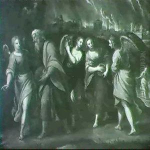 Lot And His Family Leaving Sodom