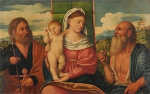 Heilige Familie Mit Dem Heiligen Hieronymus by Jacopo Palma il Vecchio