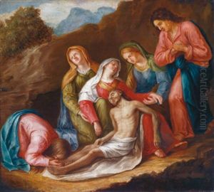 Die Beweinung Christi - Il Compianto Su Cristo Morto by Jacopo Palma il Vecchio