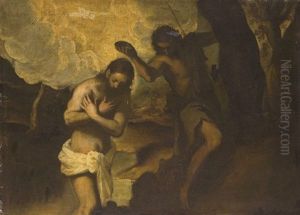 The Baptism Of Christ by Jacopo Palma il Vecchio