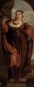 Die Hl. Barbara (in Der Kirche Santa Maria Formosa, Venedig) by Jacopo Palma il Vecchio