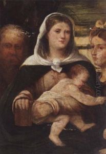 The Madonna And Child With Two Saints by Jacopo Palma il Vecchio