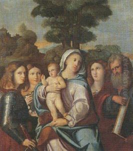 A Sacra Conversazione: The Madonna And Child With Saints George, Dorothea, Mary Magdalene And Mark(?)