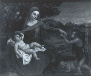 La Vierge, L'enfant Et Le Jeune Saint Jean Dans Un Paysage by Antonio Palma