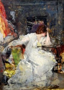 Portrait Of Lady Seated In An Interior by Vicente Palmaroli Y Gonzalez