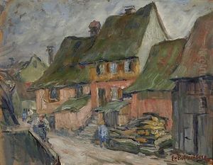 Haus Dietrich In Baden-scheuren. Blick Auf Das Stammhaus Der Familie In Der Rosengasse Und Passanten