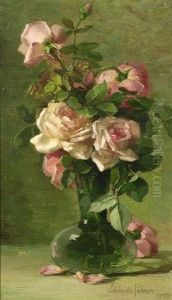 Still Life With Pink Roses by Adelaide Palmer