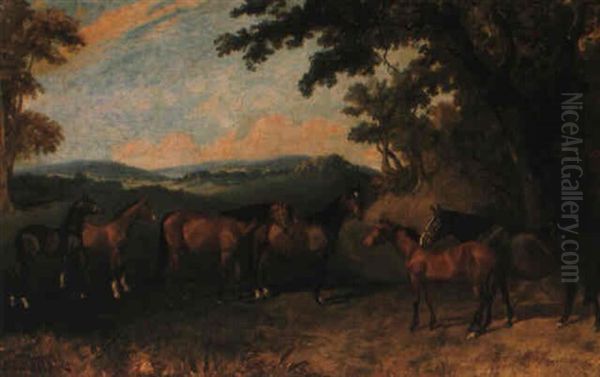 Mares And Foals In A Landscape - view 1