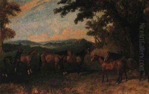 Mares And Foals In A Landscape Mares And Foals In A Landscape