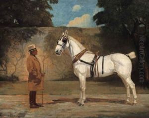 Ambrose Clark With A Favorite Coach Horse