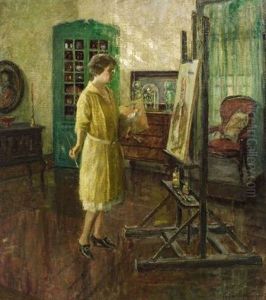 At The Easel by Pauline Lennards Palmer