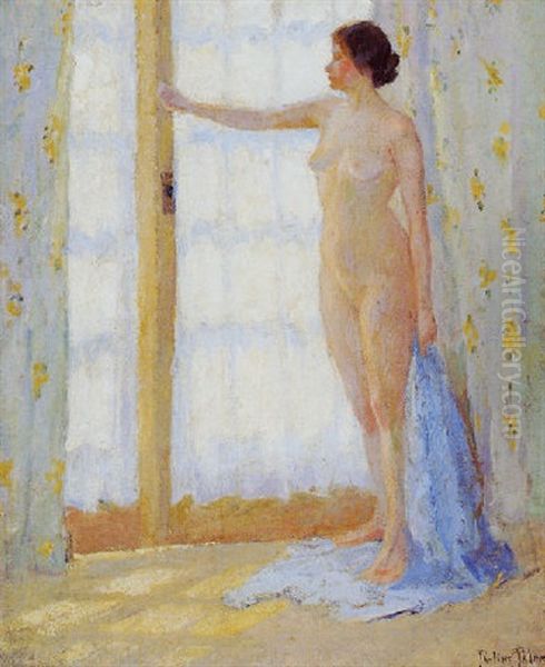 Full Length Nude In French Window - view 1