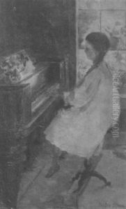 Girl At The Piano by Pauline Lennards Palmer