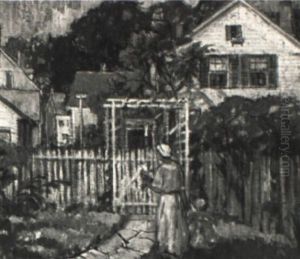 In The Garden With Mother by Pauline Lennards Palmer