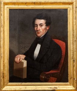 Portrait Of Sarah Maria Bowne Raymond And Portrait Of Samuel Whittlesy Raymond (pair) by Randall Palmer