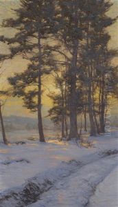 Path Through The Snow Under Golden Skies by Walter Launt Palmer
