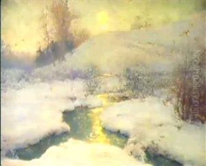 Moonlit Stream In Winter by Walter Launt Palmer