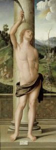 Der Heilige Sebastian In Einer Landschaft