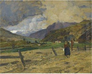 Bauerin Auf Der Alm (the Mountain Pasture) by Tina Blau