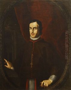 Retrato De Cardenal En Un Ovalo Fingido
