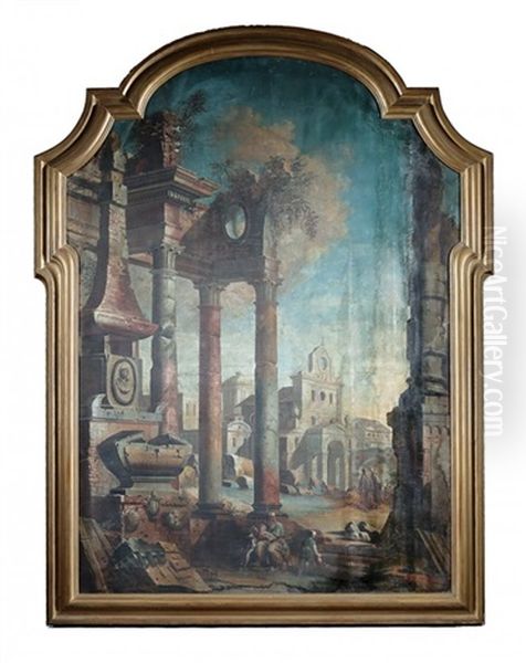 Capriccio Landscape With Classical Tombs Amid Ruins - view 1