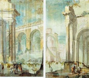 Rovina Architettonicha Con Personaggi by Pietro (Il Mirandolese) Paltronieri
