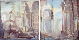 Rovina Architettonicha Con Personaggi by Pietro (Il Mirandolese) Paltronieri