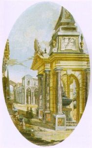 Capriccio Architettonico Con Figure by Pietro (Il Mirandolese) Paltronieri