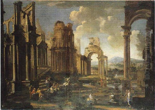 La Disputa Di Gesu Con I Dottori, Presso Un Capriccio Di Rovine Antiche - view 1