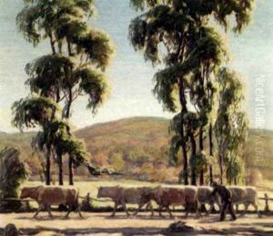 California Landscape With Cattle by Alphonse Palumbo