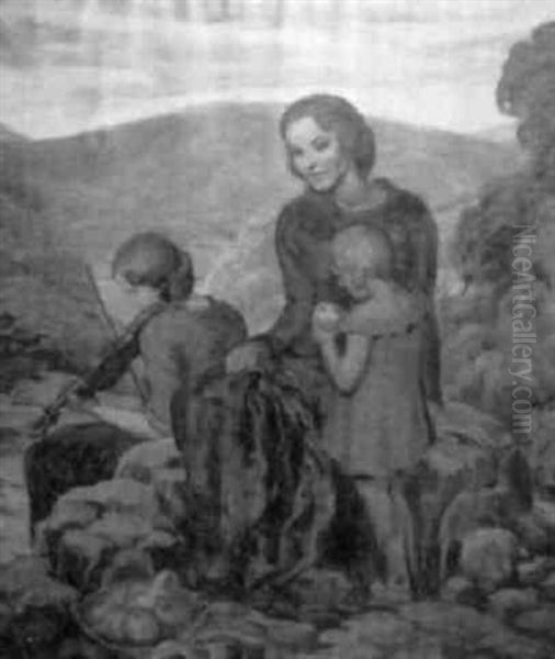 Mother And Two Children - view 1