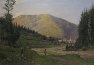 Landscape With Agapia Monastery by Emanoil Panaiteanu-Bardasare