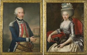 Ritratto Di Vittorio Amedeo Iii Re Di Sardegna E Ritratto Di Maria Antonia Borbone Regina Di Sardegna (2 Works) by Giovanni Panealbo