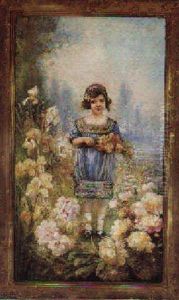 Lille Pige I Blomsterhave Lille Pige I Blomsterhave