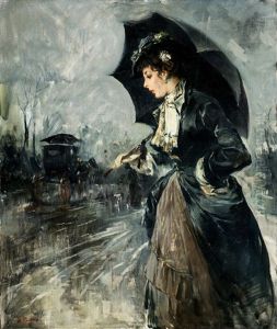 Signora Con Ombrello