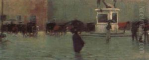 Piazza Della Signoria Sotto La Pioggia by Ruggero Panerai