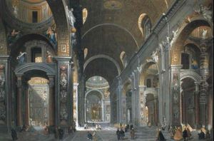 Interno Di San Pietro by Francesco Panini