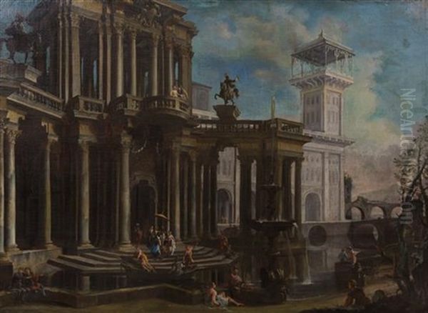 Two Expansive Scenes Of Capriccios Amidst The Ruins - view 1