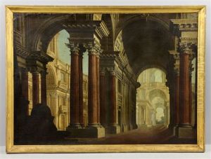 View Of Roman Ruins by Giovanni Paolo Panini
