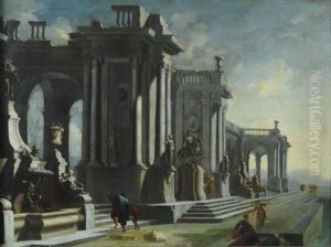 Capriccio Architettonico Con Figure by Giovanni Paolo Panini