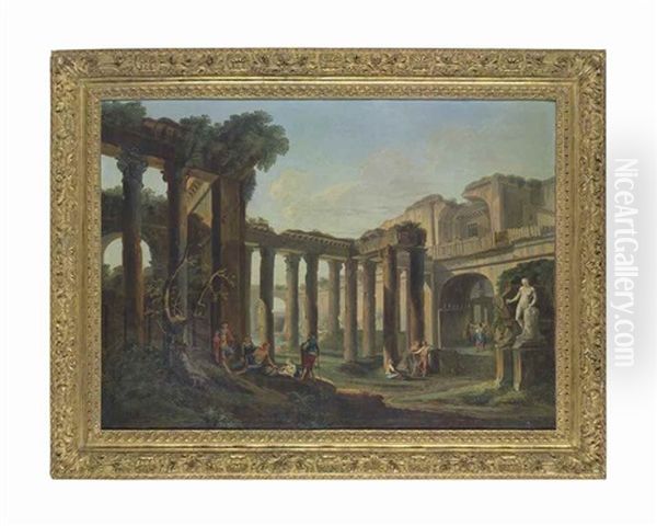 A Capriccio With Figures Conversing Among Ruins - view 1