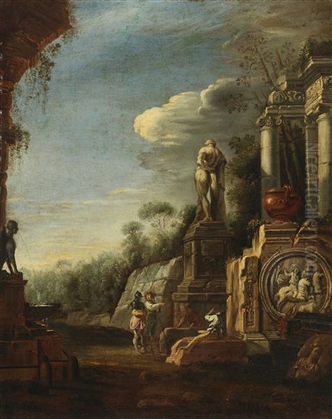 A Landscape With Ruins And Figures - view 1