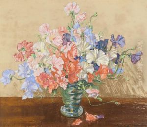 Sweet Peas In A Glass Vase by Thomas Todd Blaylock