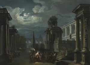 The Abduction Of Helen by Giovanni Paolo Panini