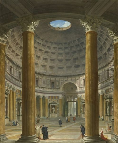 Rome, The Pantheon, A View Of The Interior Towards The Piazza Della Rotonda - view 1