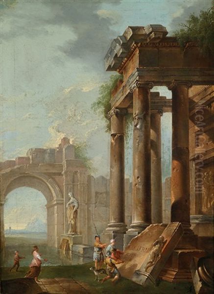 Romische Ruinen Mit Figurenstaffage - view 1