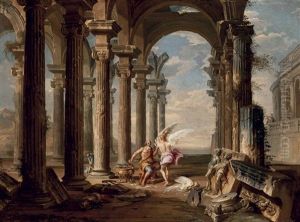 An Architectural Capriccio With Dedalus And Icarus