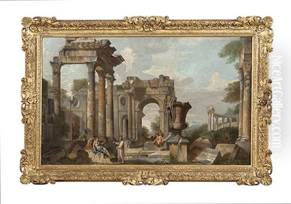 Figures Among Classical Ruins - view 1