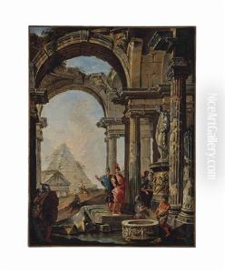 Alexander Visiting The Tomb Of Achilles by Giovanni Paolo Panini