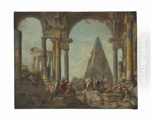 Alexander Visiting The Tomb Of Achilles by Giovanni Paolo Panini